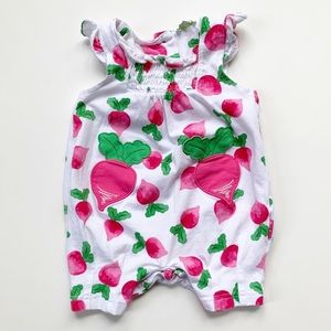 Le top Eat Your Veggies Radish Jumpsuit 3 Mos